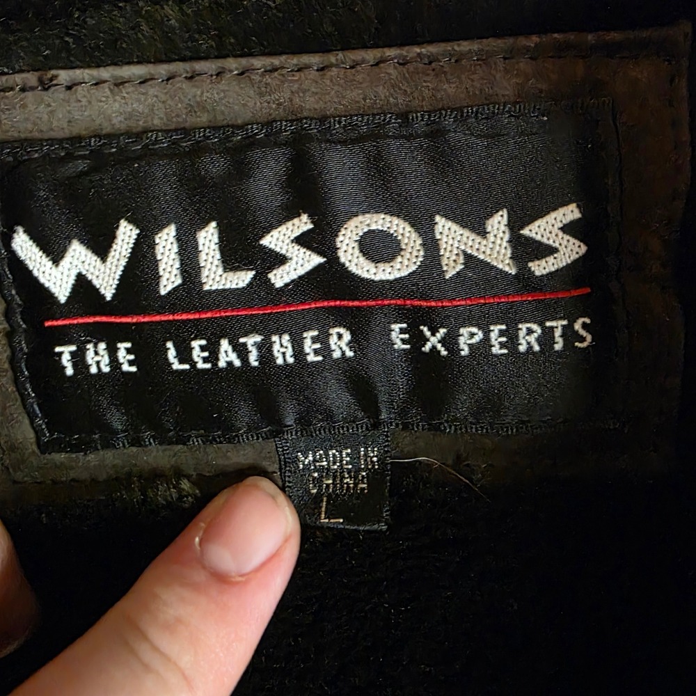 Wilsons Leather Brown Suede Faux Fur Lined Shearling Coat Womens Large Vintage - Picture 4 of 10